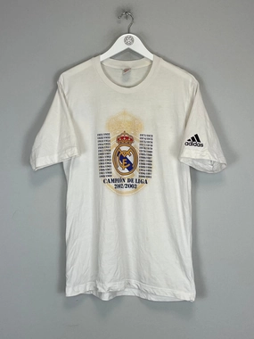 Maximum Flex Friction Reducing Fabric 2002/03 REAL MADRID '29 CHAMPIONS' T-SHIRT (S) ADIDAS