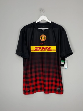 2012/13 MANCHESTER UNITED *BNWT* TRAINING SHIRT (XL) NIKE Torsional Stability System advertising