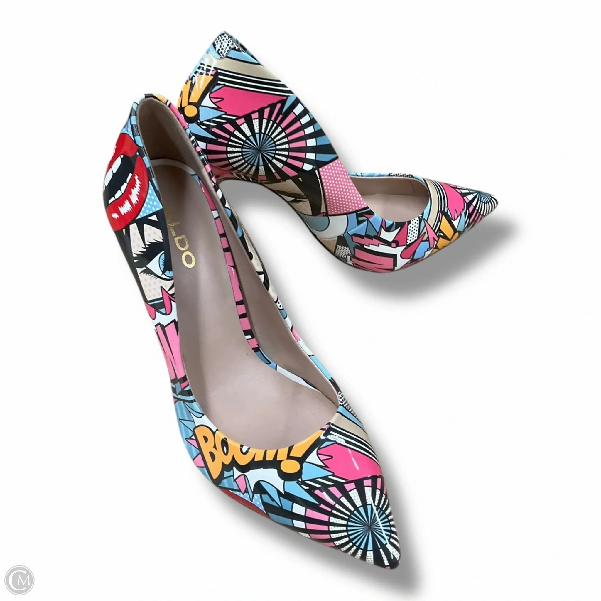 portable Leather Upper Shoes Heels Stiletto By Aldo In Multi-colored, Size: 6.5