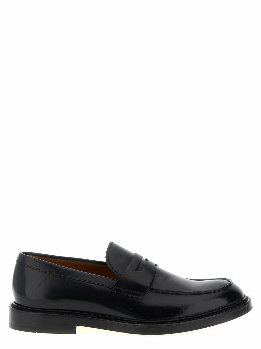 Path Wide Relaxed Cushioning Leather Loafers With Embossed Bowl Stitching