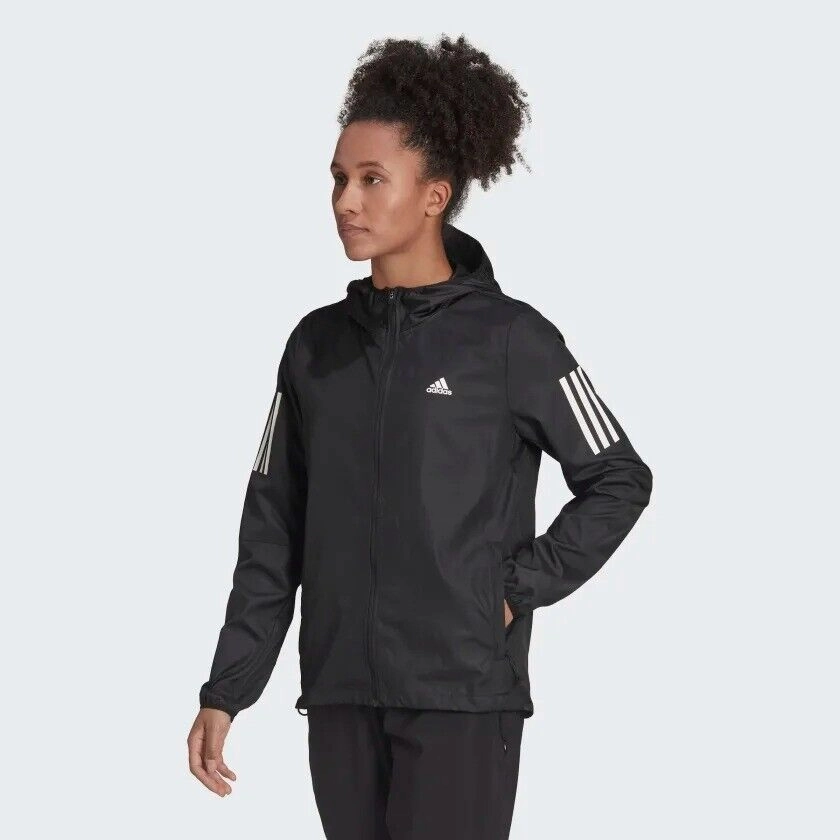 Adjustable Hem adidas Own The Run Hooded Womens Running Jacket WIND.RDY Windbreaker Ladies