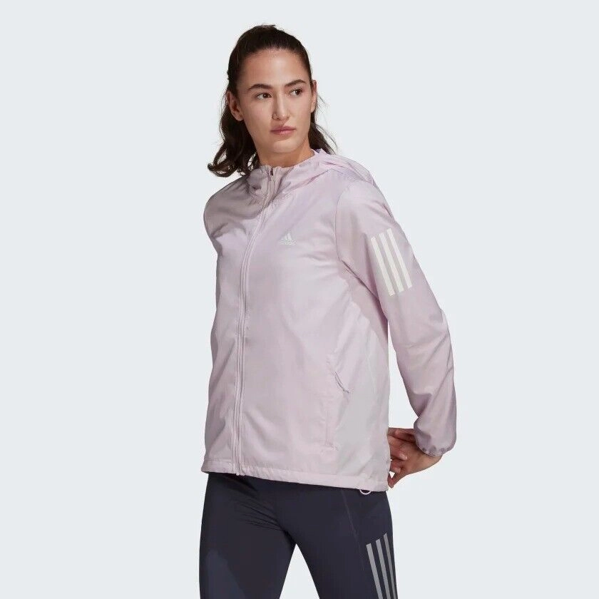 Eco Friendly Material Hidden Zipper Closure adidas Own The Run Womens Running Jacket Winbreaker Ladies Fitness Coat Mauve