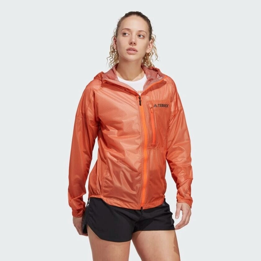 Criticism campfire adidas Terrex Agravic Packable Womens Running Rain Jacket Orange Lightweight