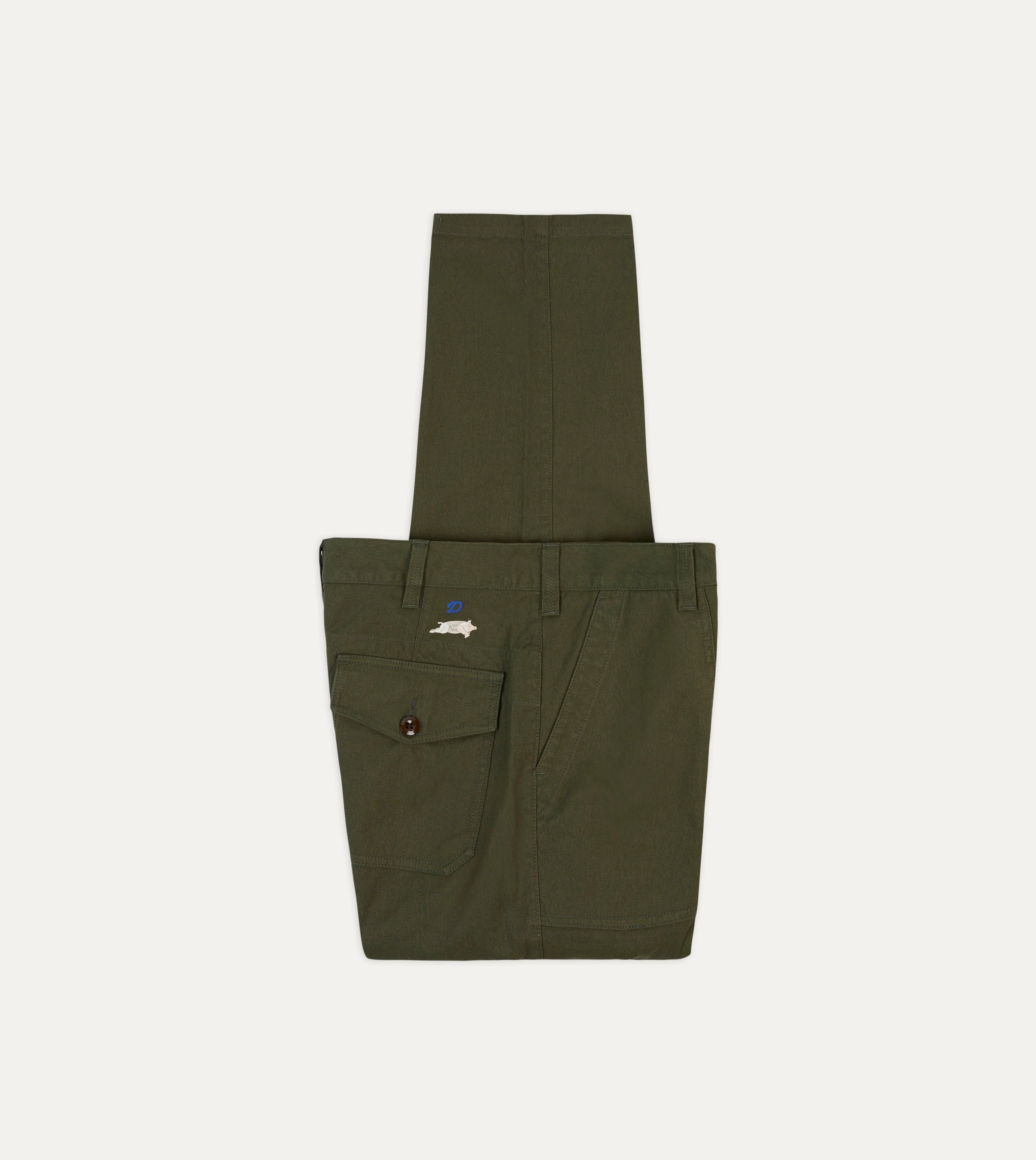Chill Comfort Wear St. JOHN by Drake's Olive Cotton Fatigue Trouser