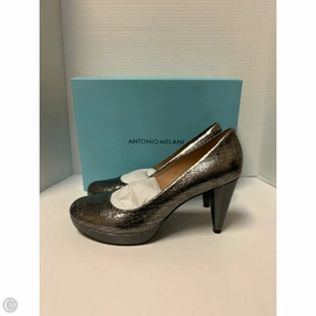Dressy Stilettos Shoes Heels Stiletto By Antonio Melani In Silver, Size: 9
