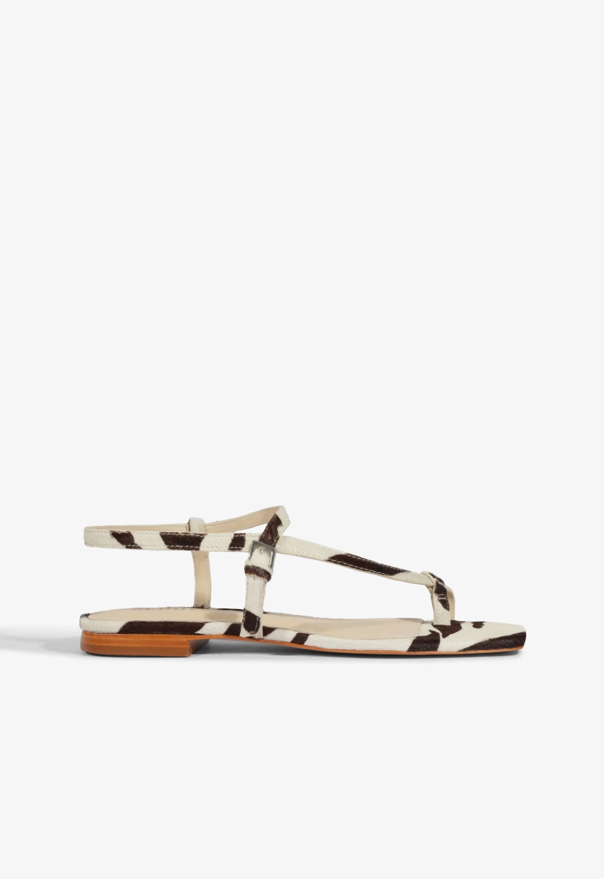 Open Air soft cushions Lisa Animal Print Leather Flat Sandal
