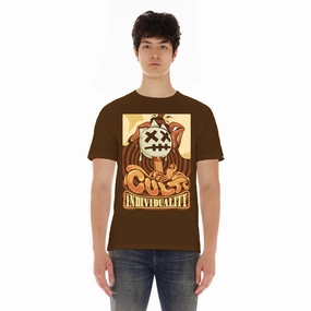 Cult's Short Sleeve Crew Neck Tee "Lollipop" in Brown High-End Quality