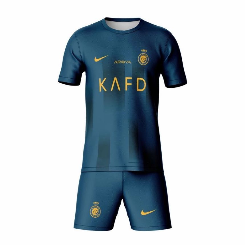 Al Nassr Kids Away Kit  2023-24 Full Set Shirt & Shorts Comfortable fit Silent Fit