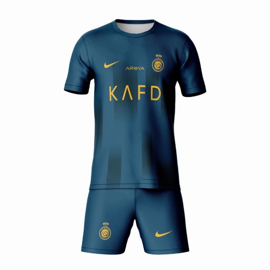 On The Go Al Nassr Kids Away Kit  2023-24 Full Set Shirt & Shorts