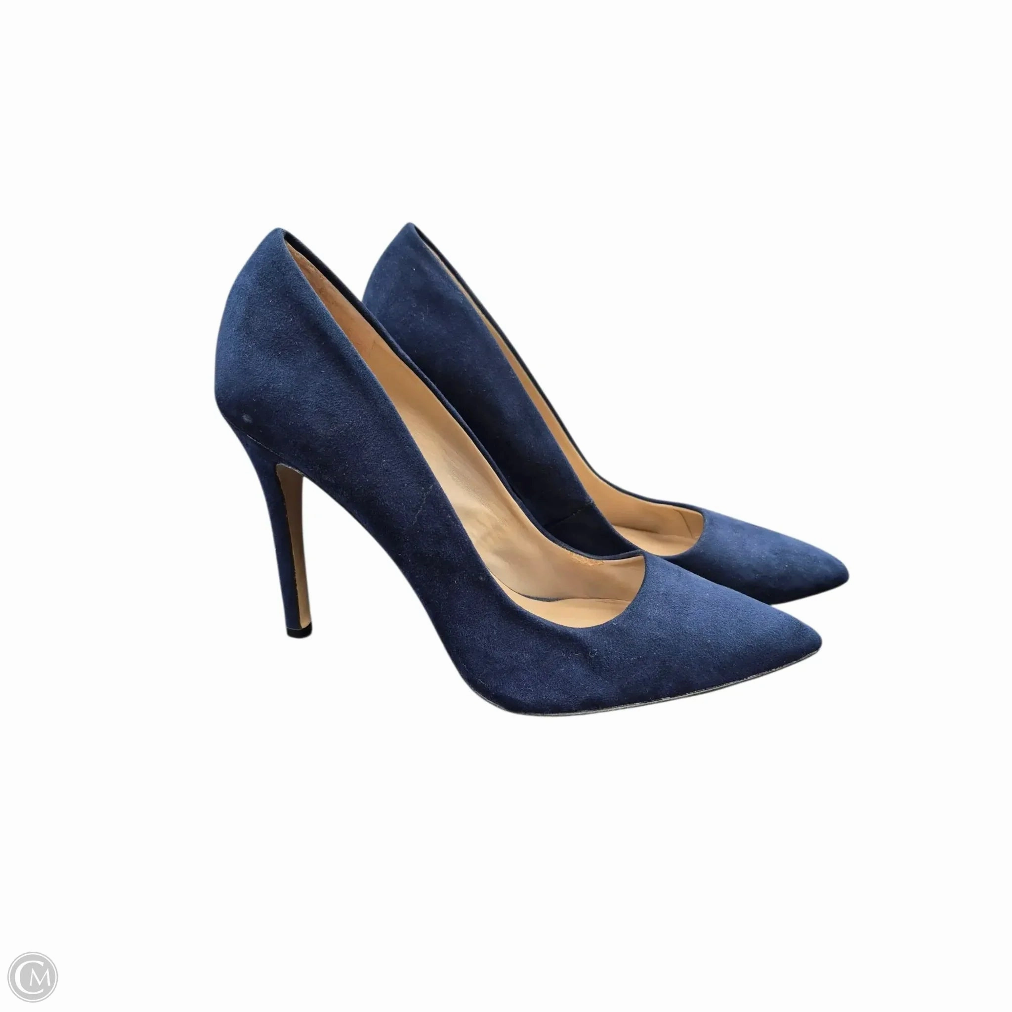 Shoes Heels Stiletto By Saks Fifth Avenue In Navy, Size: 7.5 Chunky Wedge Heels Retro Bridal Shoes