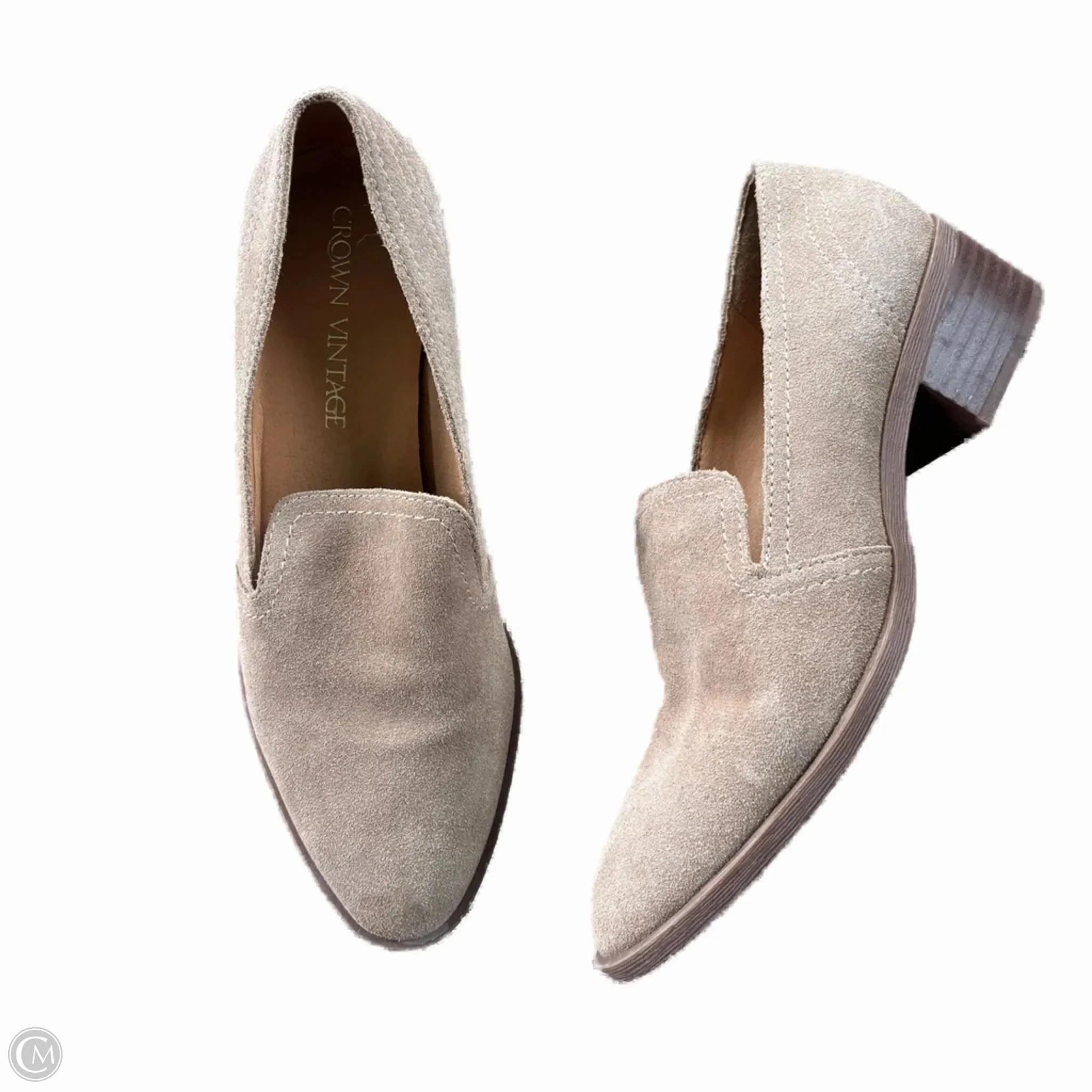 Confident Mood Shoes Heels Block By Crown Vintage In Beige, Size: 7.5