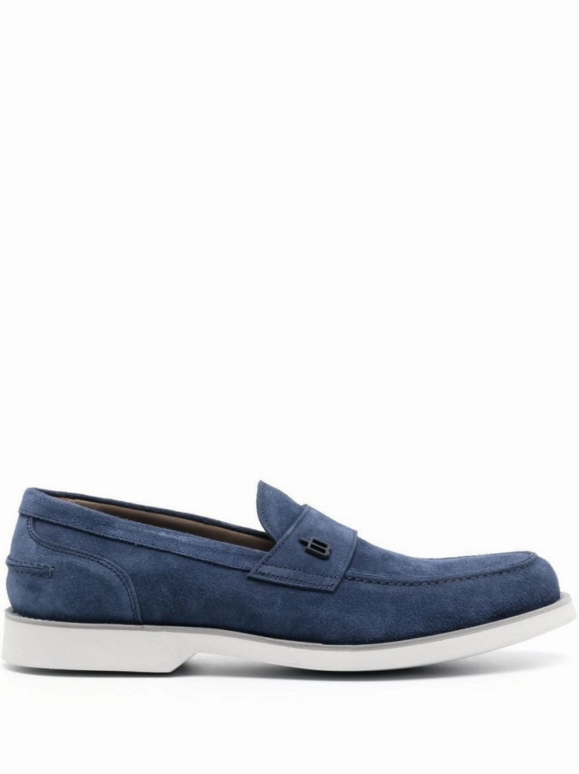 Food Court Bright Guard Blue Suede Loafers