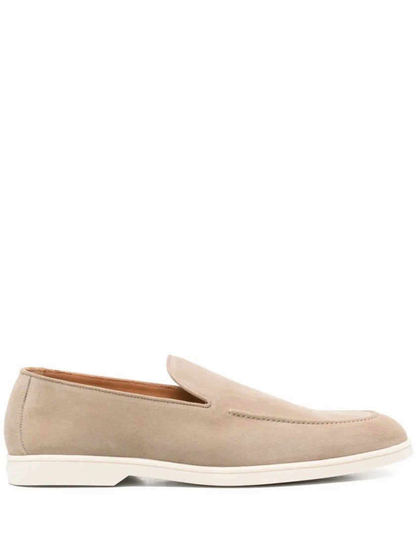 Ground Clear Flat Almond Toe Suede Loafers