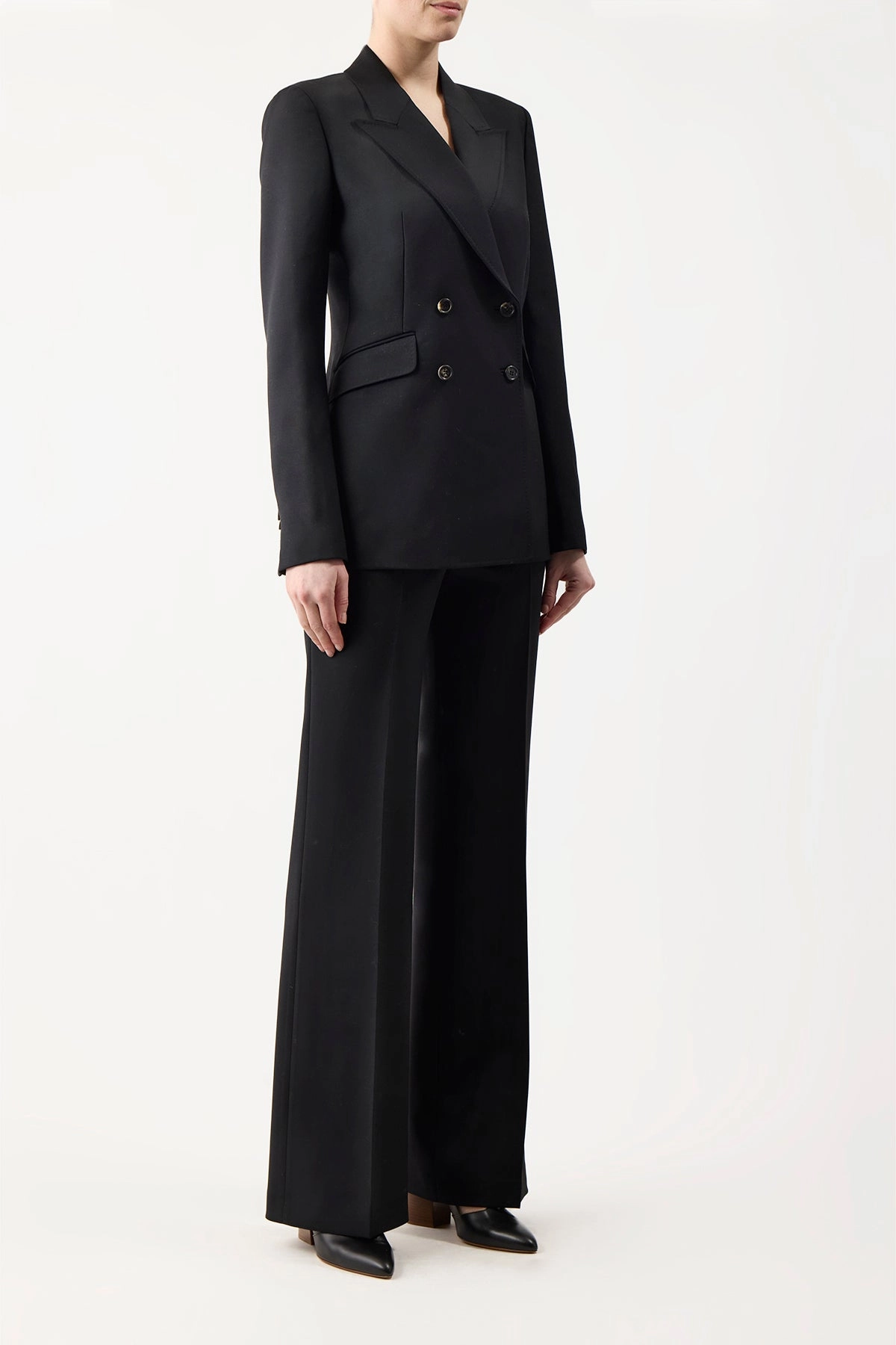 Chic Tailored Fit Angela Blazer in Black Sportswear Wool