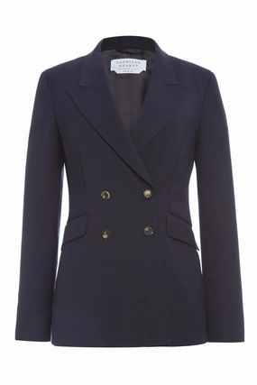 Angela Blazer in Dark Navy Sportswear Wool Elegant Layer