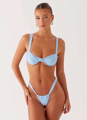 Smooth Edge Finish Salt Corrosion Resistant Gala Underwire Bikini Top - Sky Blue