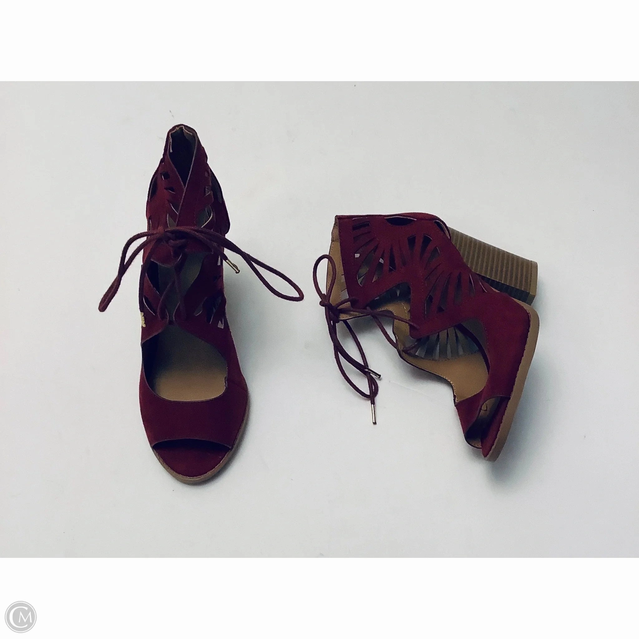 Cute Party Heels Wedding Shoes Shoes Heels Block By Charlotte Russe In Red, Size: 6