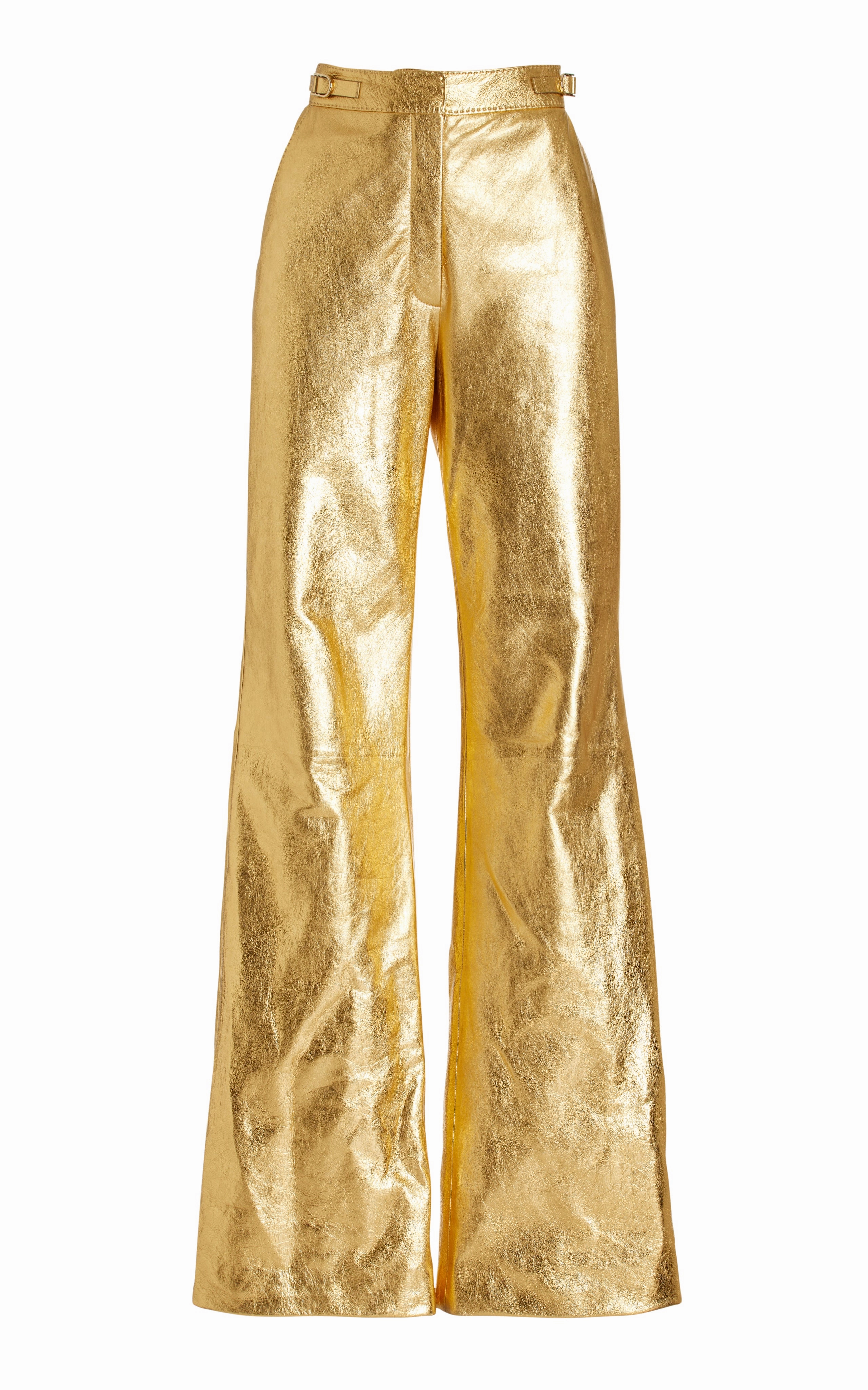 Tailored Comfort Vesta Pant in Gold Metallic Nappa Leather
