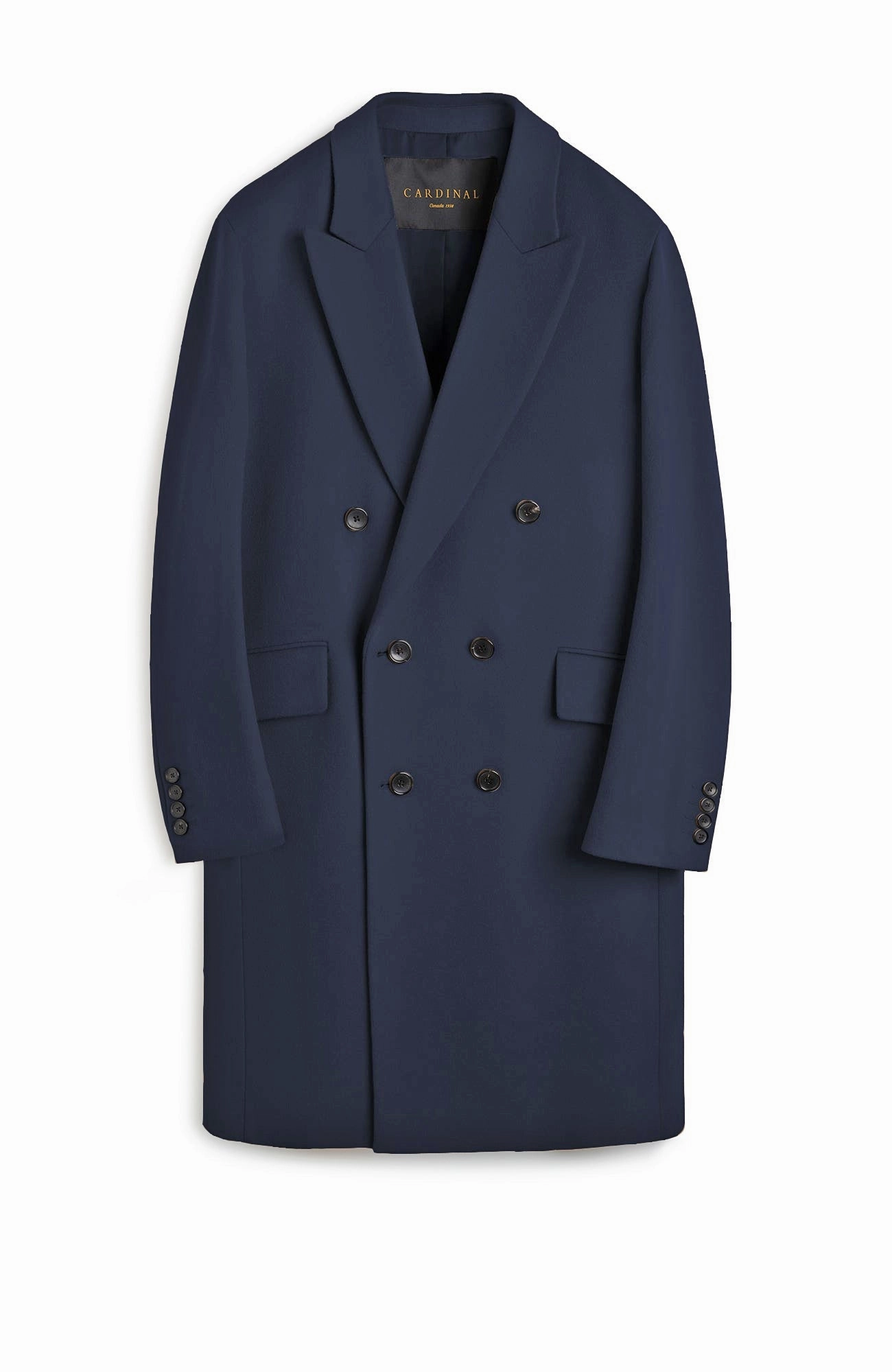Urban Explorer Look Fleece Backing Thomas Navy Cashmere Overcoat