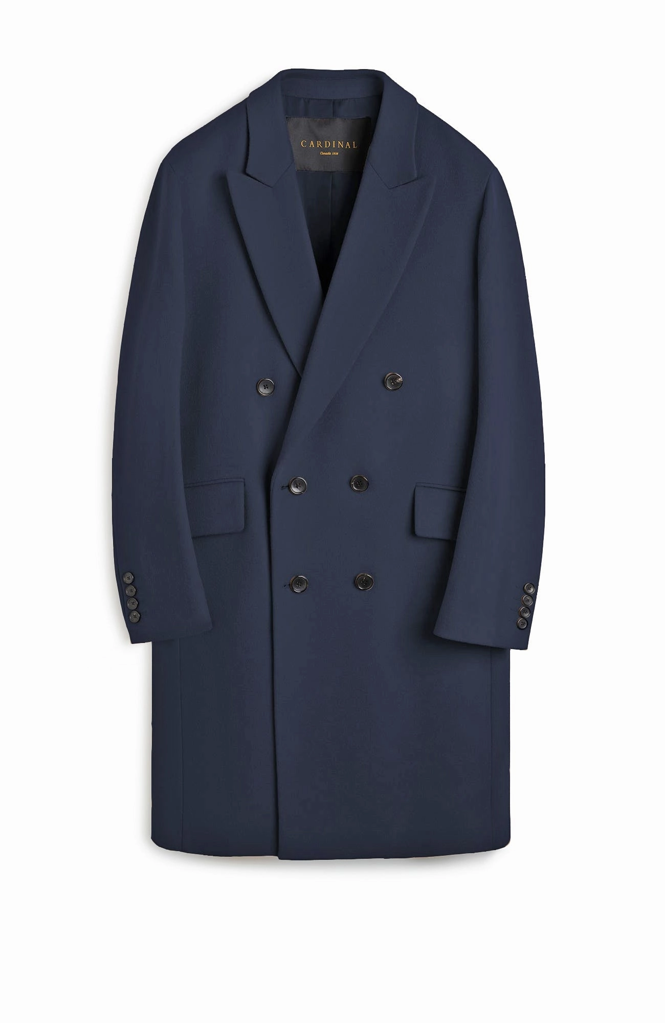 Thomas Navy Cashmere Overcoat Tear Resistant
