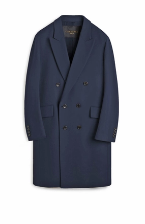 Breathable Softshell Layer Reflective Bands Thomas Navy Cashmere Overcoat