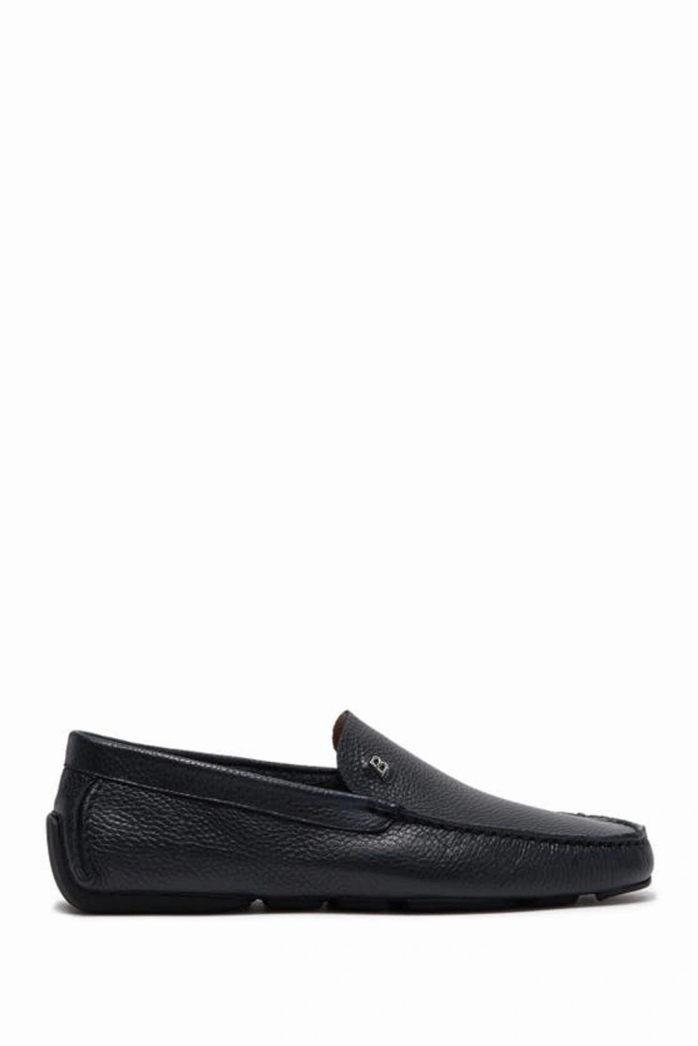 Light Power Effortless Style Bally Wander Men's 6220102 Navy Blue Pebbled Grained Loafers