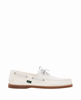 Barth White Leather Loafers With Durable Rubber Sole Formal Occasions