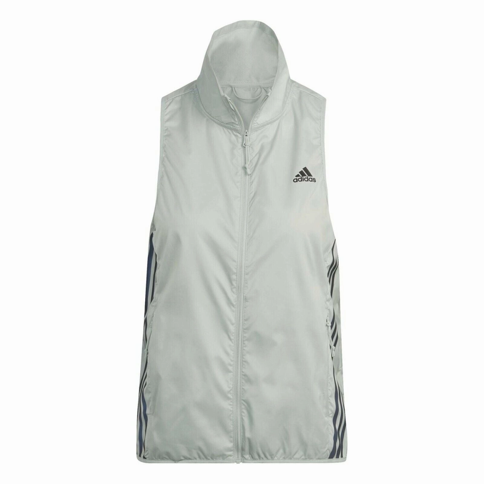 adidas Run Icons 3-Stipes Womens Running Gilet Wind Resistant System Gel