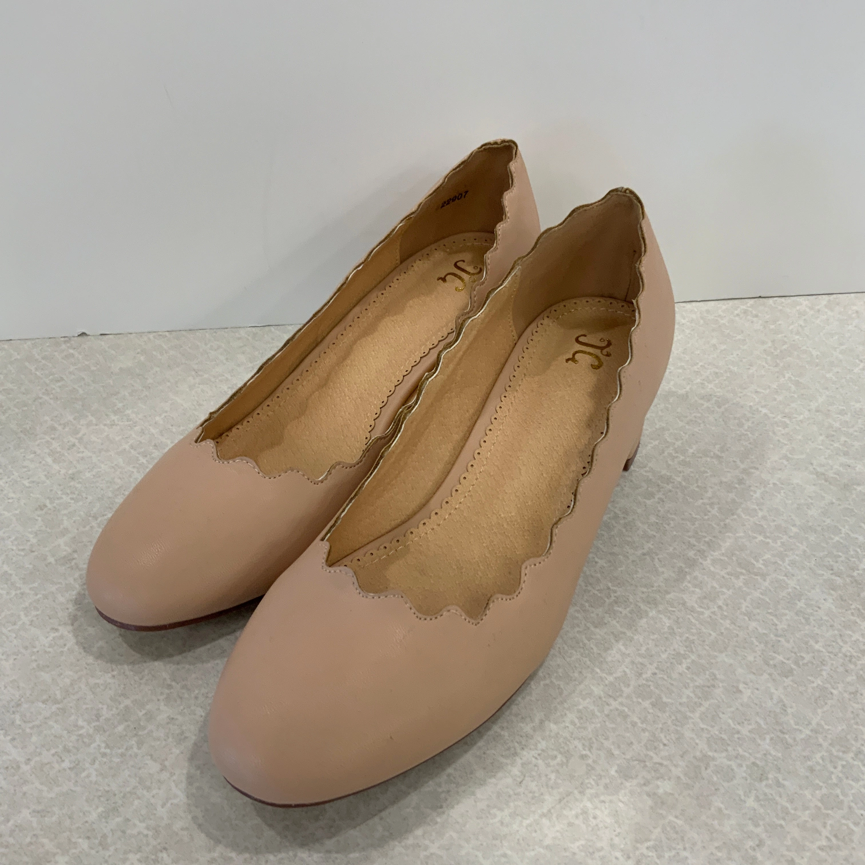 Beige Shoes Heels Block Journee, Size 7.5 Pink Heels Strappy Sandals