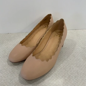 Beige Shoes Heels Block Journee, Size 7.5 Pink Heels Strappy Sandals