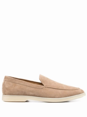 Venetian Loafers Beige Suede Loafers With Leather Interior