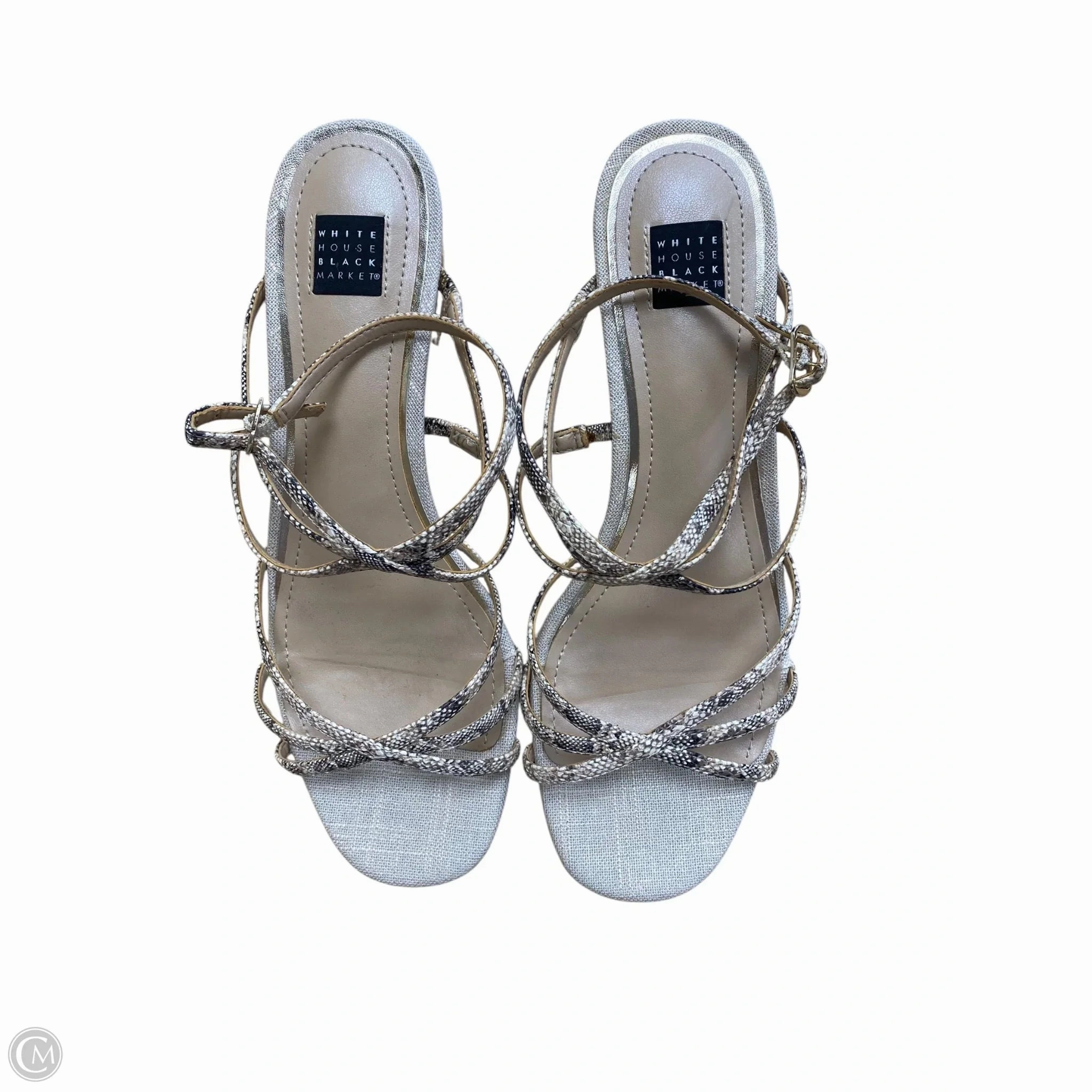 Suede Heels Shoes Heels Block By White House Black Market In Snakeskin Print, Size: 8