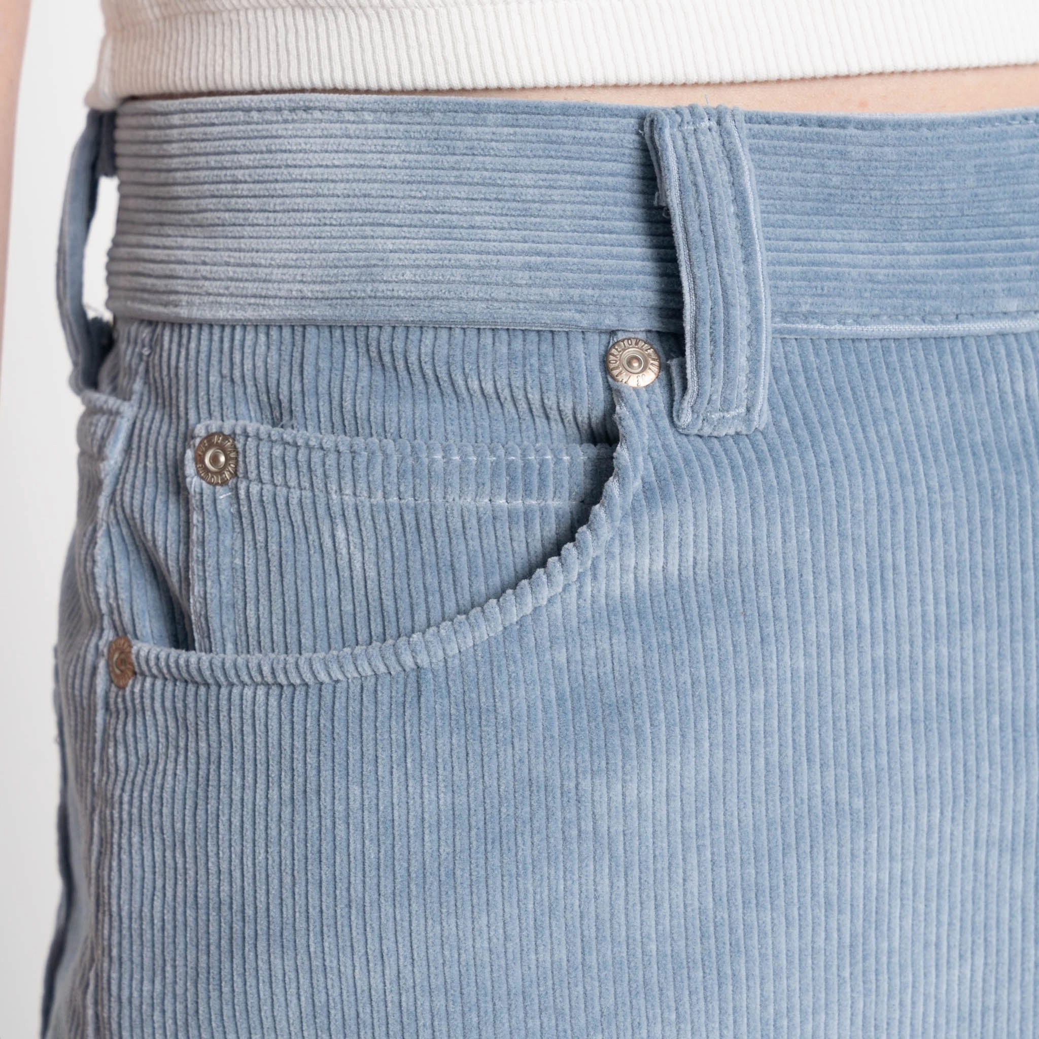 Bestie - Organic Faded Corduroy - Pale Indigo Eco Friendly Fashion Lover Morning Stroll