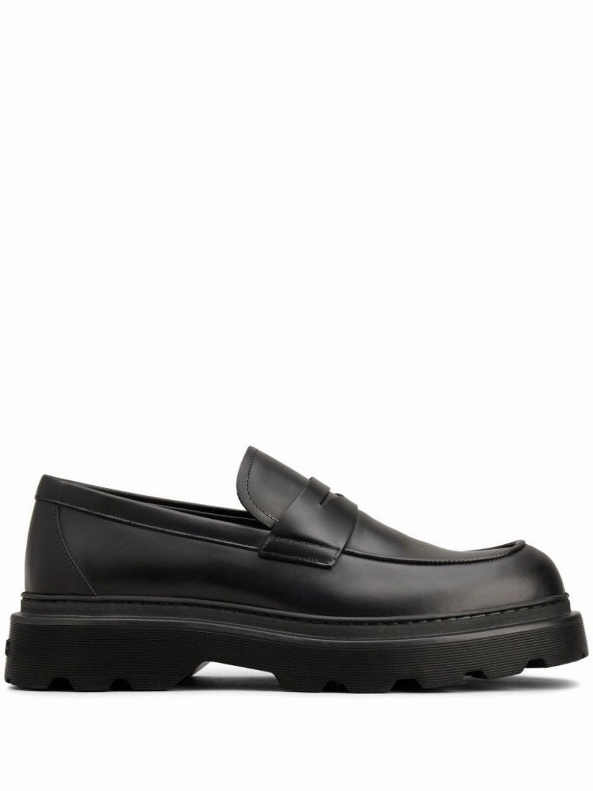 Black Leather Loafers Leather Lining Chic Design