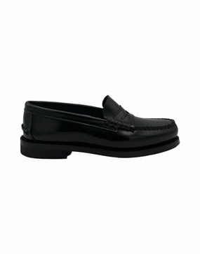 Black Leather Women's Oxford Loafer Air Cushion All-season Leather Shoes