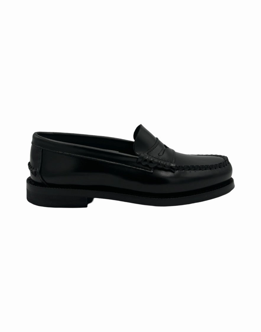 Black Leather Women's Oxford Loafer Air Cushion All-season Leather Shoes