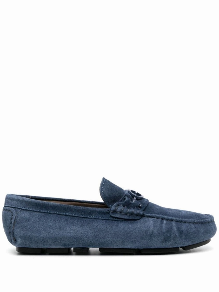 Heel Care Easy on Blue Closed Flats Loafers