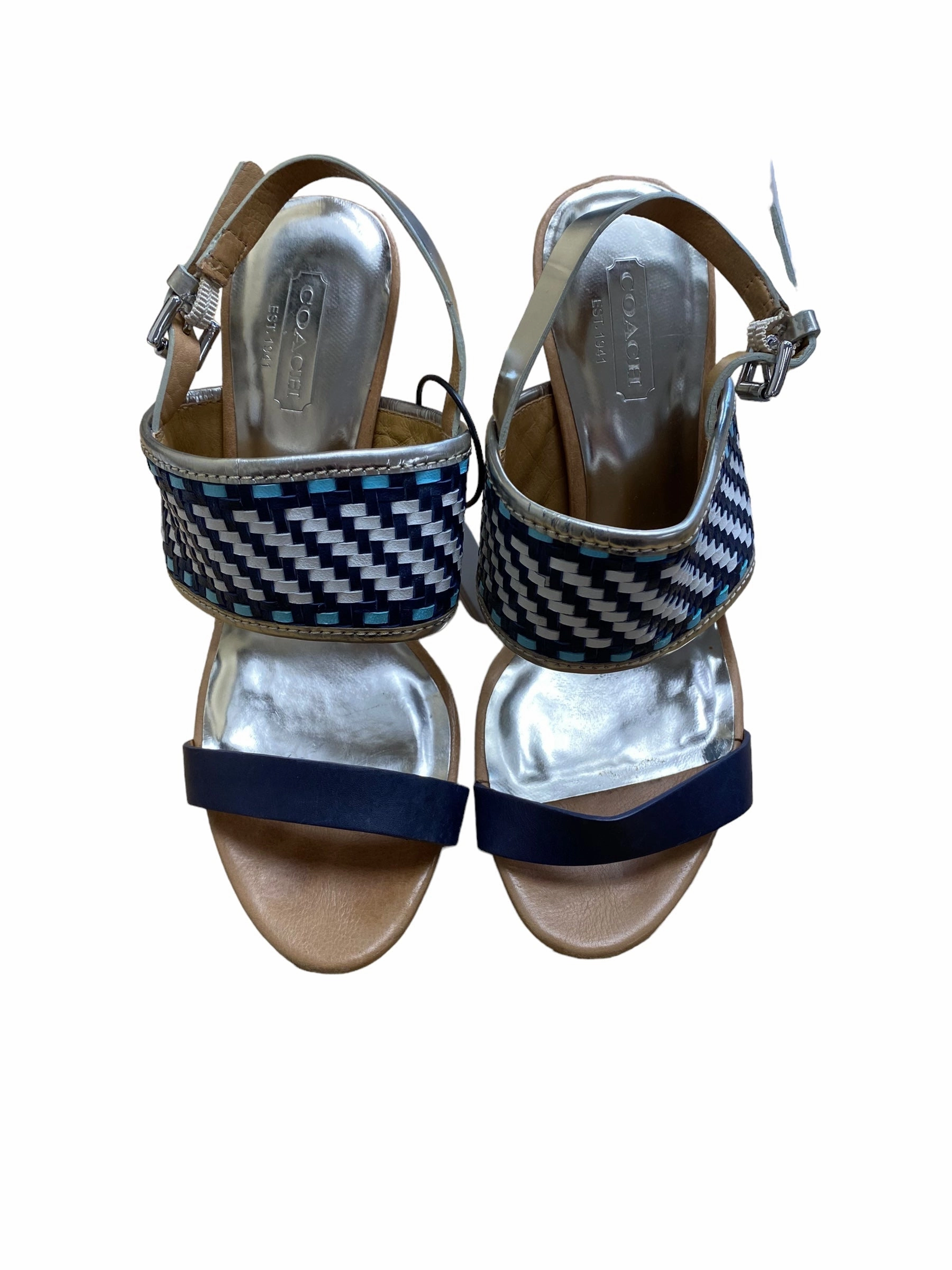 pointed heel sandals Blue Shoes Heels Stiletto Coach, Size 6