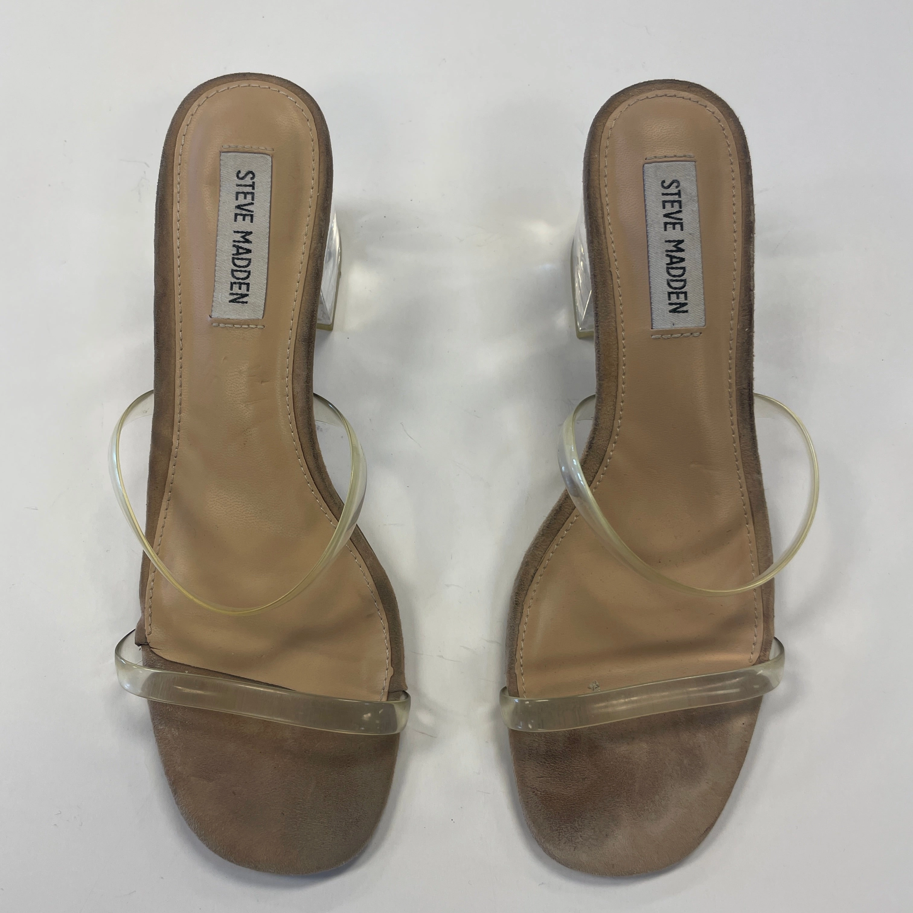 Shoes Heels Block By Steve Madden In Tan, Size: 7.5 pointed heel sandals Seasonal High Heels