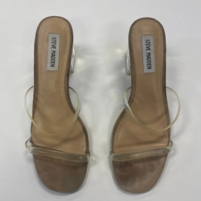 Shoes Heels Block By Steve Madden In Tan, Size: 7.5 pointed heel sandals Seasonal High Heels