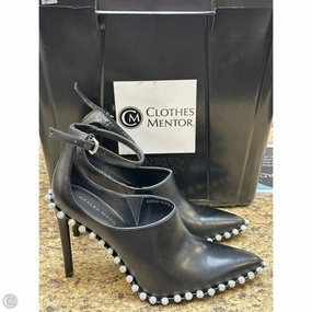 Open Toe Heels Vintage Vibe Shoes Heels Stiletto By Azalea Wang In Black & Silver, Size: 8