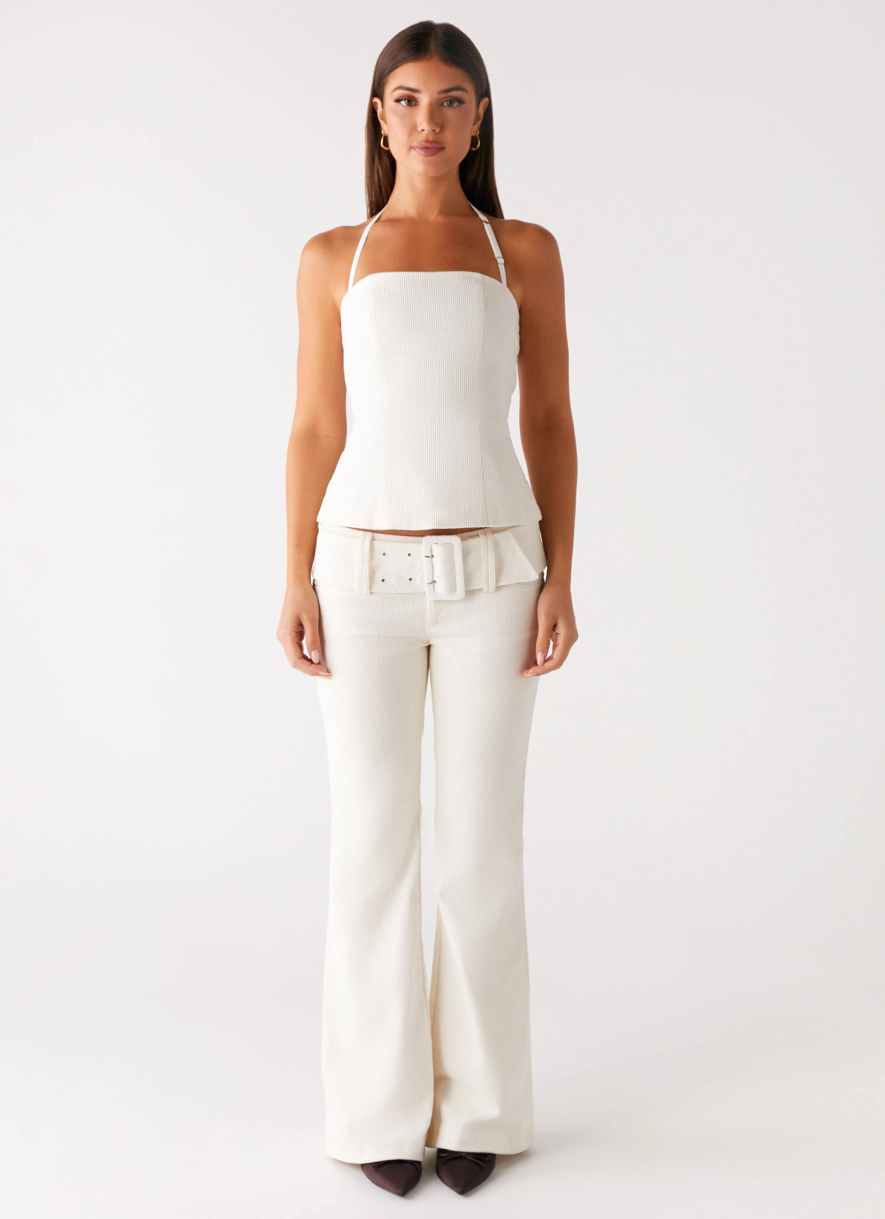 Zadie Low Rise Cord Jeans - Pearl City Walk Bold Look Morning Stroll Sustainable Classic