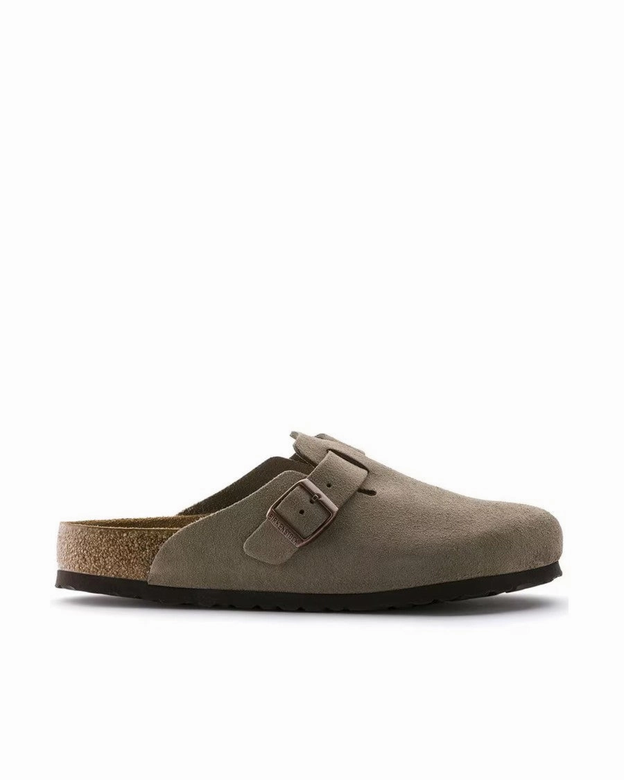 Desk Style Boston Taupe Suede Leather Sabot - Calz. S