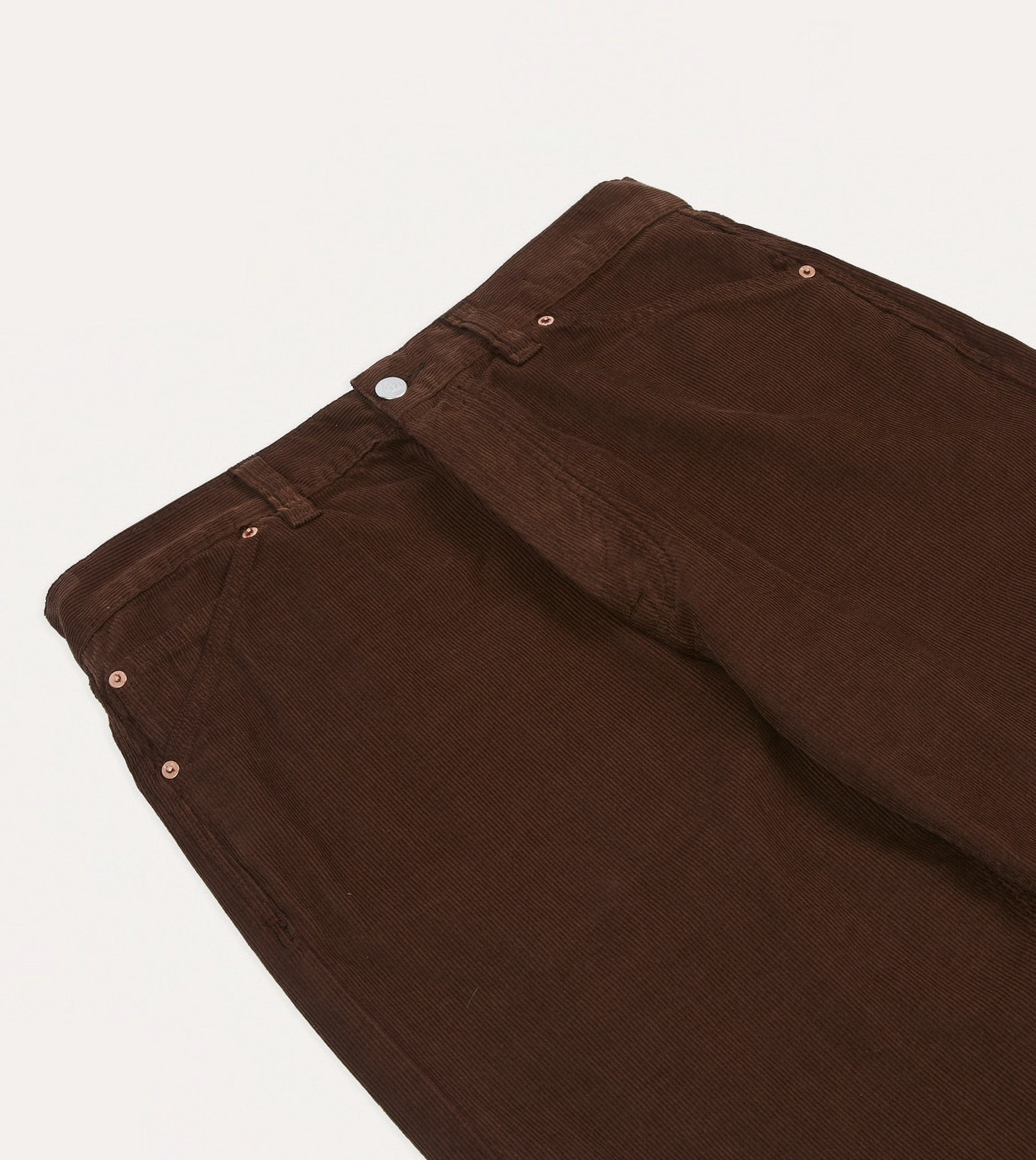 Comfy Fit Brown Japanese Selvedge Needlecord Five-Pocket Trousers