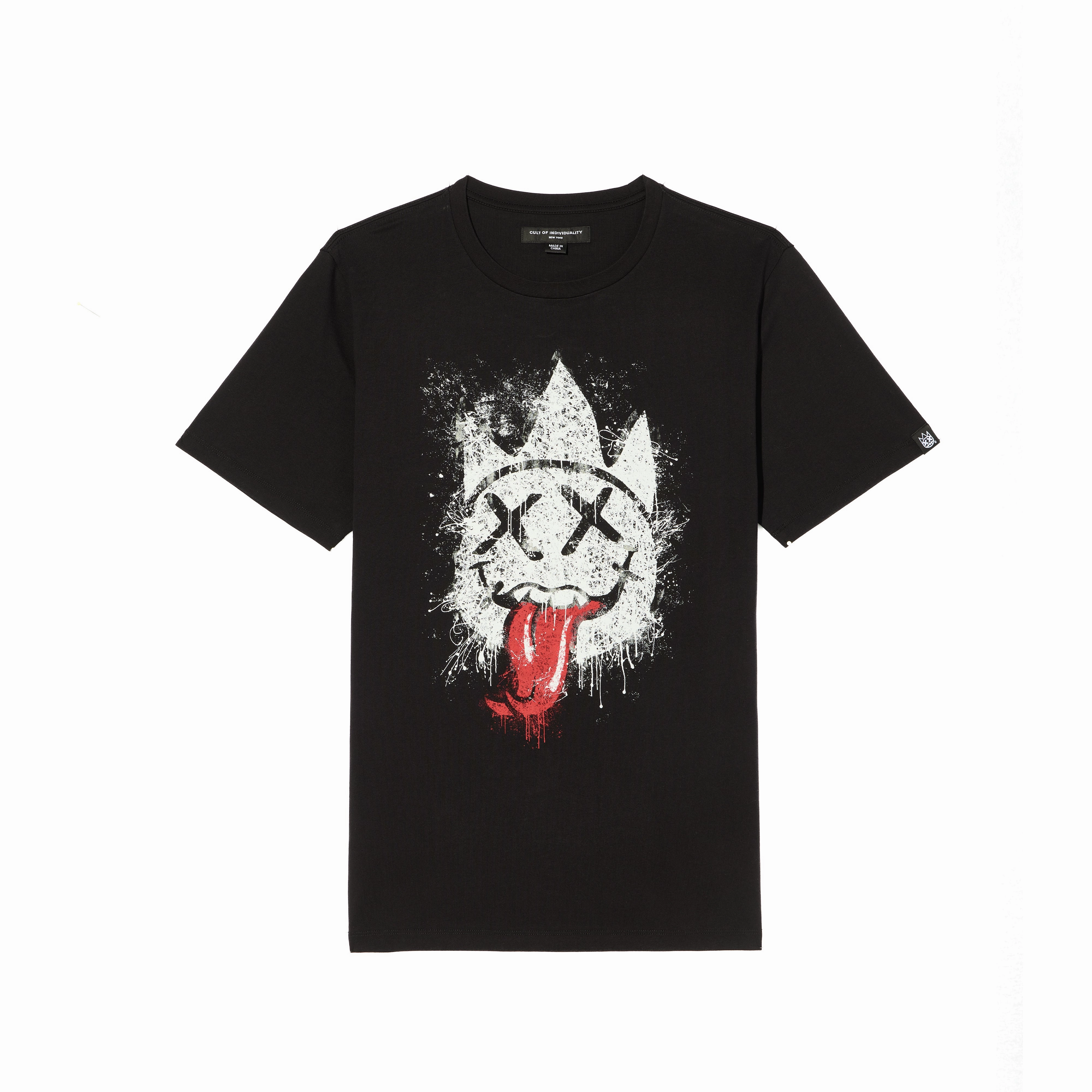 Cult's Crew Neck Tee - Tongue in Black Autumn Wear Best Seller