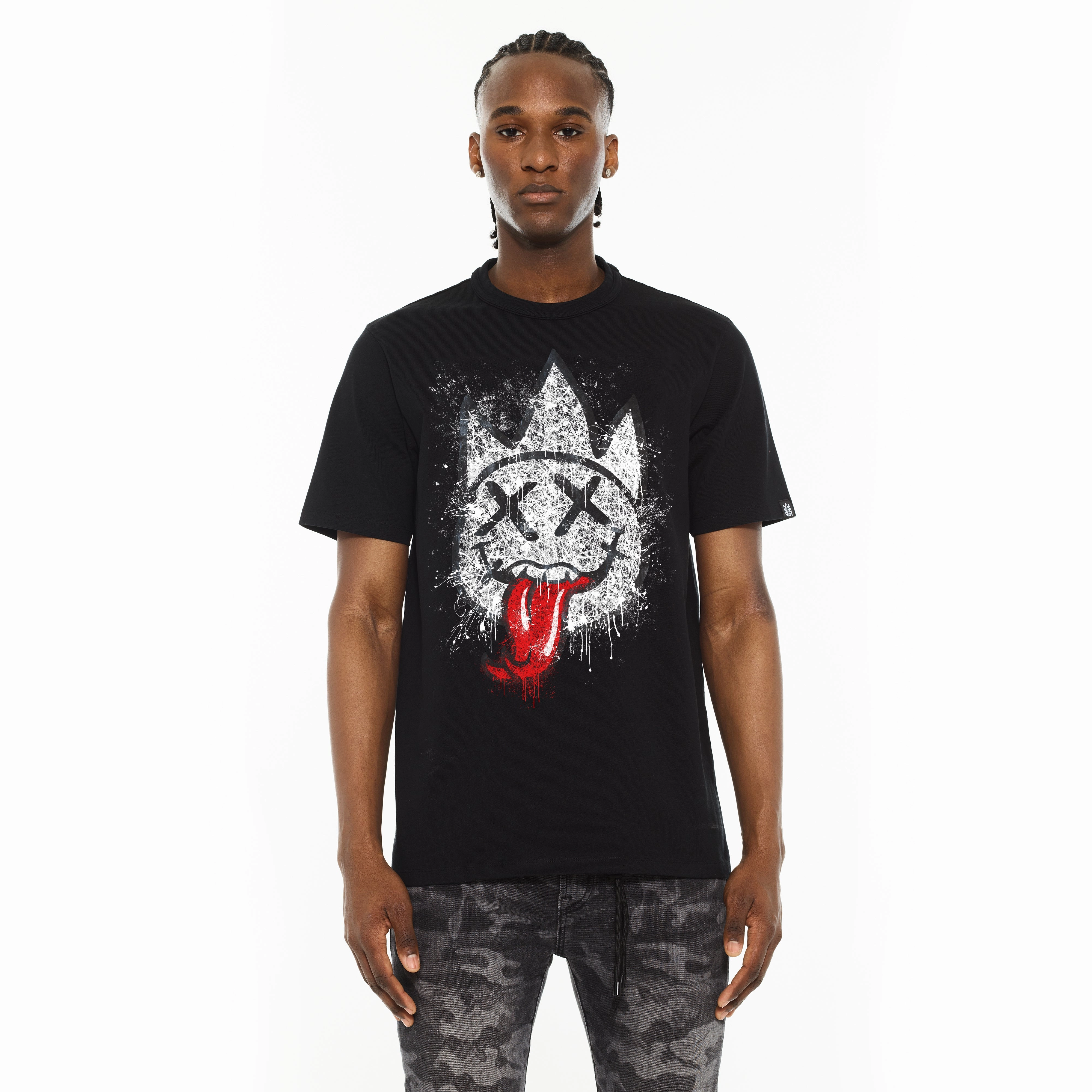 Cult's Crew Neck Tee - Tongue in Black TemperatureControl Fabric