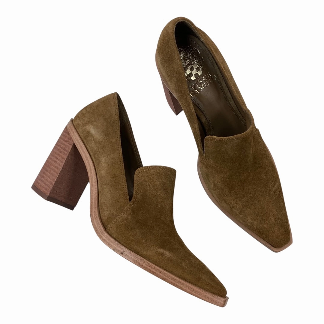 SHOES HEELS BLOCK by VINCE CAMUTO In BROWN, Size: 6.5 Arch Cushioning Clean Finish