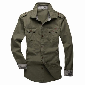 West Louis? Modern Military Long Sleeve Shirt Versatile Look