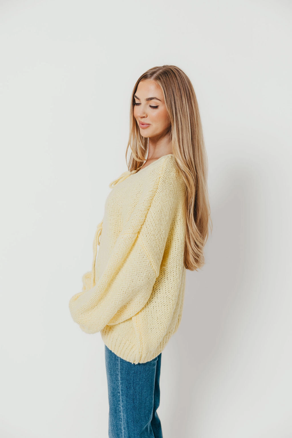 OdorControl VentedBack Janine Tie Front Cardigan in Yellow