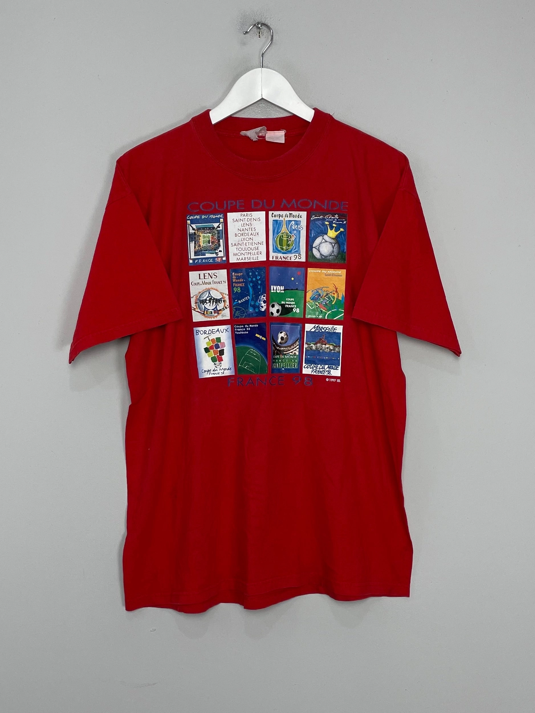 football field 1998 FRANCE COUPE DU MONDE WORLD CUP T-SHIRT (M) OM